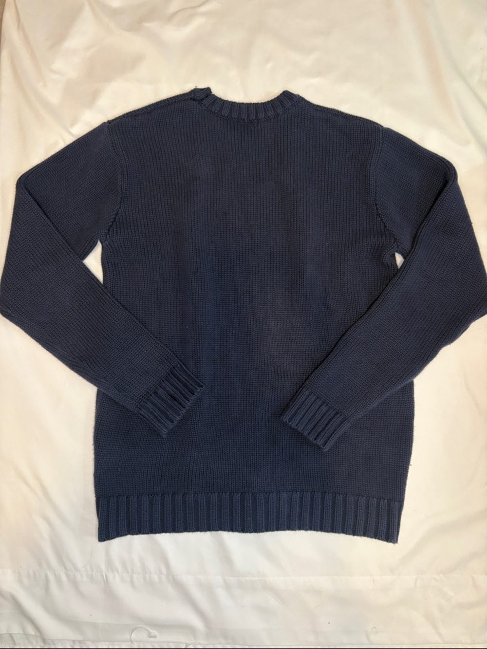 John Galt Navy Iconic American Flag Crew Neck Sweater Chunky Knit Classic July 4 - Picture 5 of 5